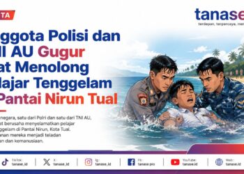 Anggota Polisi dan TNI AU Gugur saat Menolong Pelajar Tenggelam di Pantai Nirun Tual
