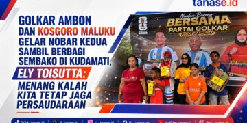Golkar Ambon dan Kosgoro Maluku Gelar Nobar Kedua Sambil Berbagi Sembako di Kudamati, Ely Toisutta: Menang Kalah Kita Tetap Jaga Persaudaraan