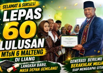 Lepas 60 Lulusan MTsN 6 Malteng di Liang, Kakanwil Kemenag Maluku Titip Tiga Pesan Penting