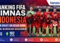 Ranking FIFA Timnas Indonesia Kian Dekati 100 Besar Dunia Usai Bungkam Mozambik